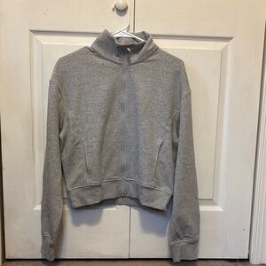 Gray Athleta Forever Fleece Track Jacket